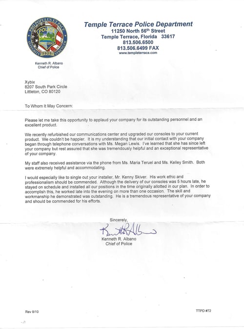 TempleTerracePoliceDepartmentLetter