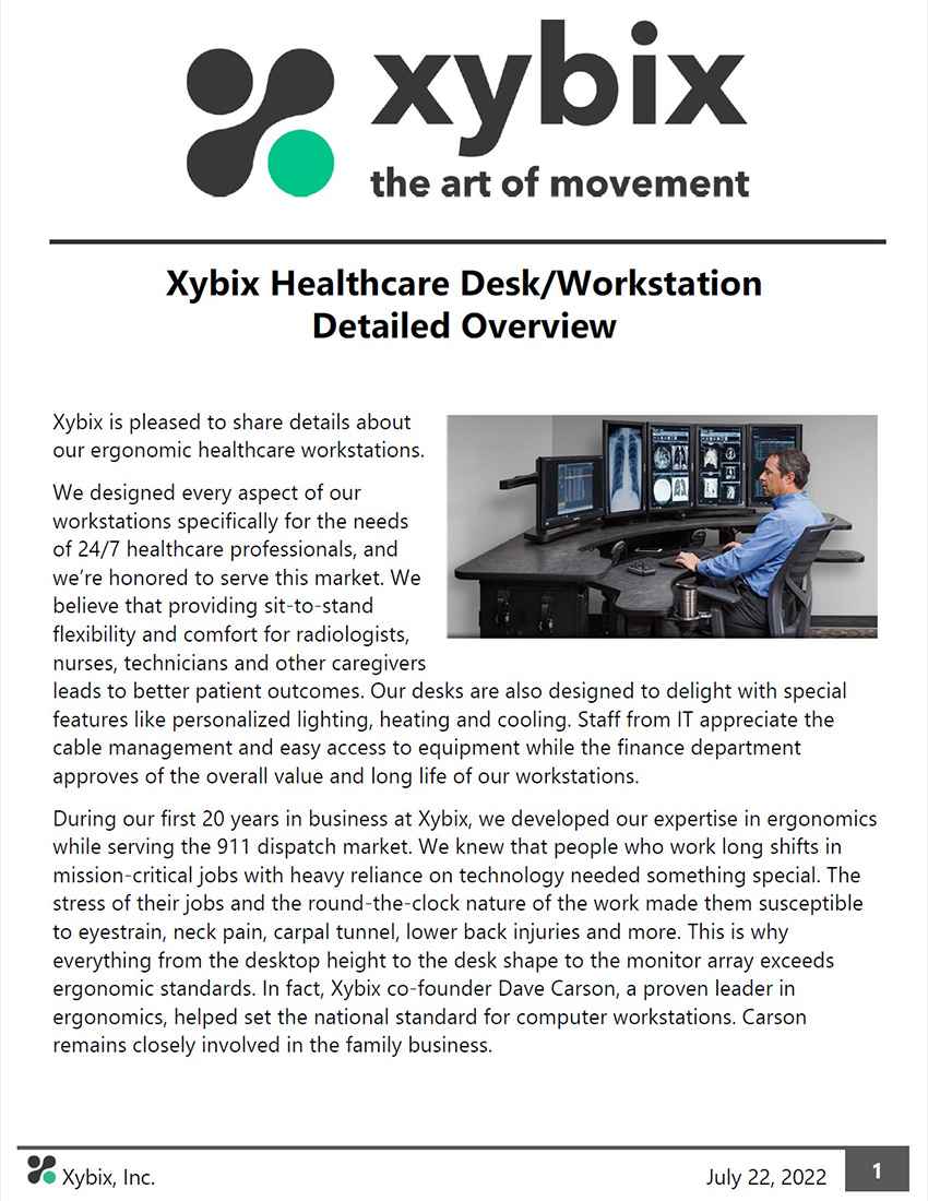 Xybix Healthcare/Desk Workstation Detailed Overview